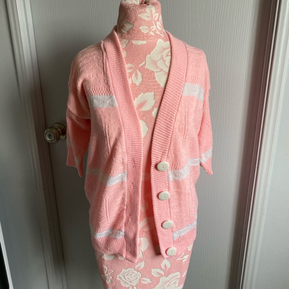 Vintage Button Down Pink Cardigan